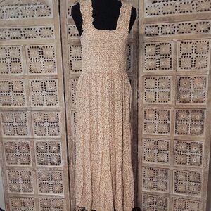 Floral Smocked Coastal Cowgirl Maxi Dress M